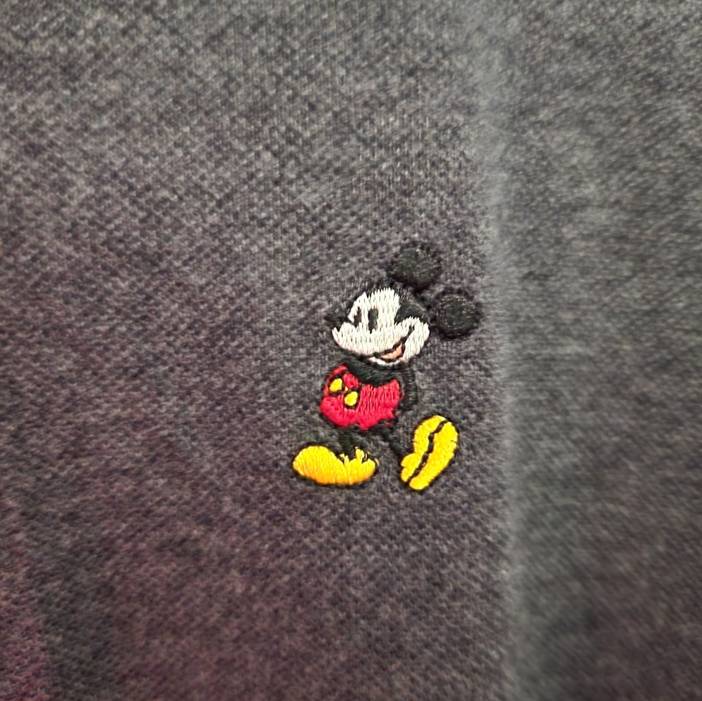 Official Disney Mickey Mouse Men's Polo Gray  US Size  Medium